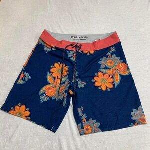 Navy and orange Billabong swim shorts Men 32 Sundays floral. SKU197#surfstyle